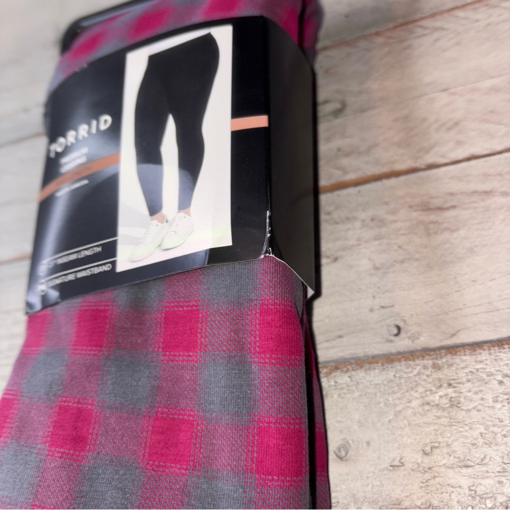 TORRID FULL LENGTH SIGNATURE WAIST PREMIUM LEGGINGS SIZE 5X Scarlett Plaid - Picture 6 of 15
